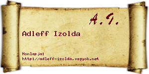 Adleff Izolda névjegykártya